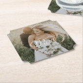 Trouwfoto Merci Beaucoup Kartonnen Onderzetters (Gekanteld)