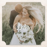 Trouwfoto Merci Beaucoup Kartonnen Onderzetters<br><div class="desc">Voeg een charmant en persoonlijk tintje toe aan uw huwelijksfeest met het Wedding Photo Merci Beaucoup Paper Onderzetter. Dit unieke onderzetter combineert elegantie en functionaliteit, met een prachtige foto van uw speciale dag, samen met de oprechte boodschap "Merci Beaucoup" - Frans voor "Heel veel dank." Het is de perfecte manier...</div>