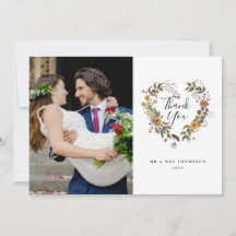 Trouwfoto met bloemenhart Elegant Schrift