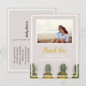 Trouwfoto met dank aan ananas tropisch aankondigingskaart (Voorkant / Achterkant)