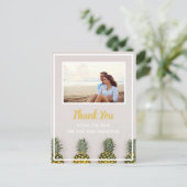 Trouwfoto met dank aan ananas tropisch aankondigingskaart (Staand voorkant)