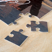 Trouwfoto met fancy monogram legpuzzel (Zijkant)