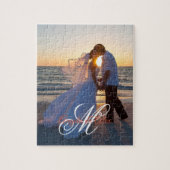 Trouwfoto met fancy monogram legpuzzel (Verticaal)