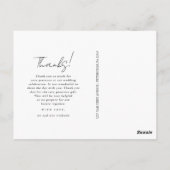 Trouwfoto met monogram in zwart-wit bedankt briefkaart (Achterkant)