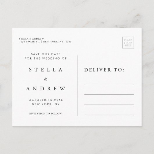 Trouwfoto met pootafdrukken 'Save the Date' Aankondigingskaart (Achterkant)