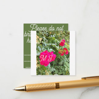 Trouwfoto met Rode Rozen Informatiekaartje