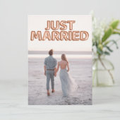 Trouwfoto met roze gouden ballonnen aankondiging (Staand voorkant)