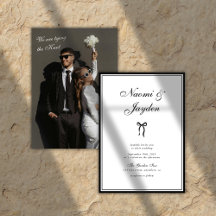Trouwfoto met strik Vintage Klassiek Zwart & Wit