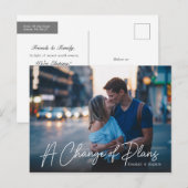 Trouwfoto met update over wijziging plannen aankondigingskaart (Voorkant / Achterkant)