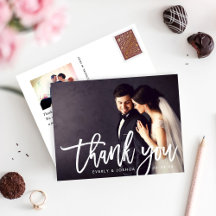 Trouwfoto met Vet Schrift Thank You
