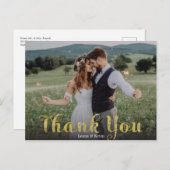 Trouwfoto met vonken bedankt briefkaart (Voorkant / Achterkant)