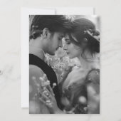 Trouwfoto met zwart-wit monogramkruis kaart (Achterkant)
