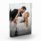 Trouwfoto Mijnheer en Mevrouw Persoonlijk Geschenk Fotoblokken (Links)