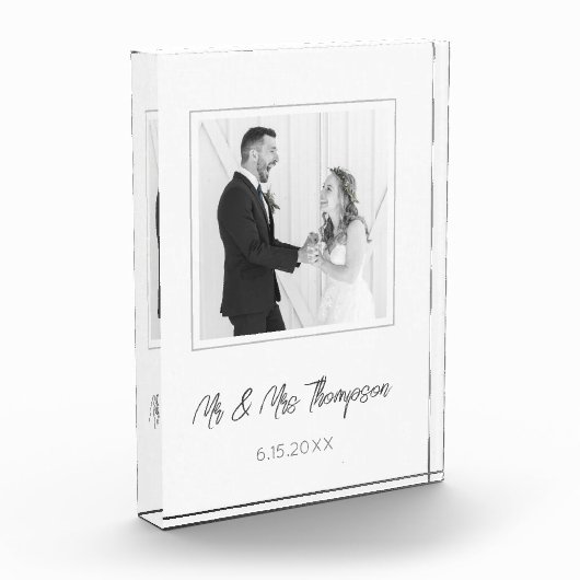 Trouwfoto Mijnheer & Mevrouw Naam Datum Aandenken Fotoblokken (Links)