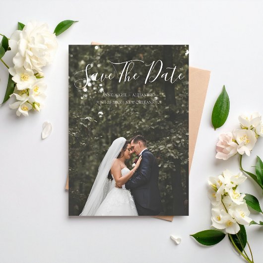 Trouwfoto Minimalistisch Elegant Romantisch Save The Date