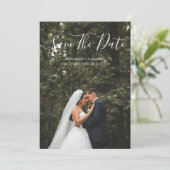 Trouwfoto Minimalistisch Elegant Romantisch Save The Date (Staand voorkant)