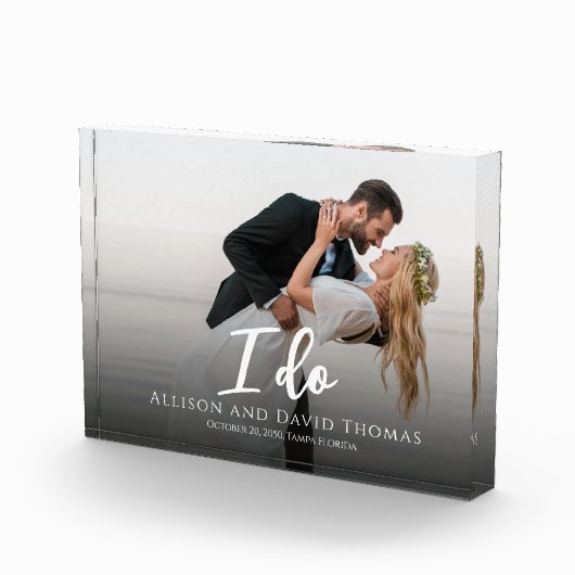 Trouwfoto Minimalistisch Koppel Eenvoudig Ik Doe  Fotoblokken (Rechts)