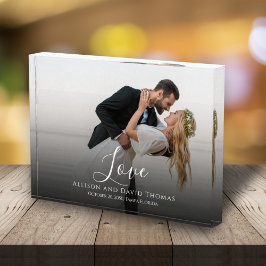 Trouwfoto Minimalistische Koppel Calligrafie Liefd Fotoblokken