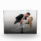 Trouwfoto Minimalistische Koppel Calligrafie Liefd Fotoblokken (Voorkant)
