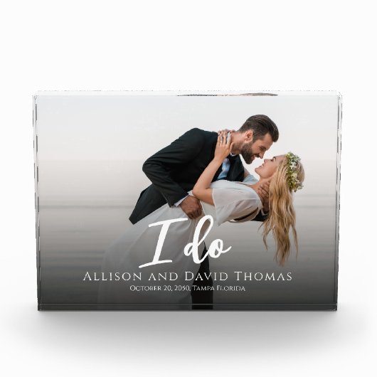 Trouwfoto Minimalistische Koppel Eenvoudig I Do Fotoblokken (Voorkant)