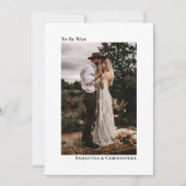 Trouwfoto Minimalistische Verticale Trouwkaart Kaart (Voorkant)