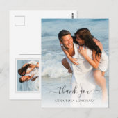 *~* TROUWFOTO Modern Dank u Briefkaart (Voorkant / Achterkant)