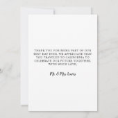 Trouwfoto Modern Heart Swash Script V Bedankkaart (Achterkant)