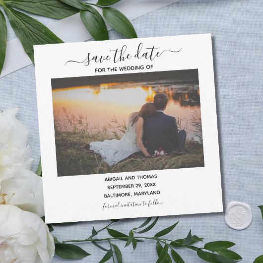 Trouwfoto Moderne kalligrafie Save the Date