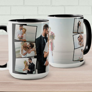 Trouwfoto Montage met ZigZag Fotostrook Mok