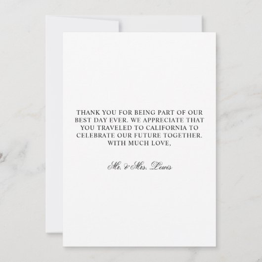 Trouwfoto Mooi formeel script Bedankkaart (Achterkant)