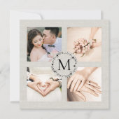 Trouwfoto Mozaïek met Monogram Bedankje Kaart (Voorkant)