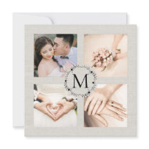 Trouwfoto Mozaïek met Monogram Bedankje