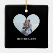 Trouwfoto Mr. en Mrs. Script op maat Keramisch Ornament (Achterkant)