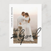 Trouwfoto na elopement Huwelijksviering Aankondigingskaart (Voorkant)