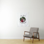 Trouwfoto naam cirkelvormig romantisch wandkleed (In situ)