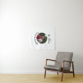 Trouwfoto naam cirkelvormig romantisch wandkleed (In Situ (horizontaal))