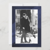 Trouwfoto Navy Blauw Save The Date Kaart (Achterkant)