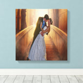 Trouwfoto opgerekt canvasprint canvas afdruk (Insitu (Houten vloer))