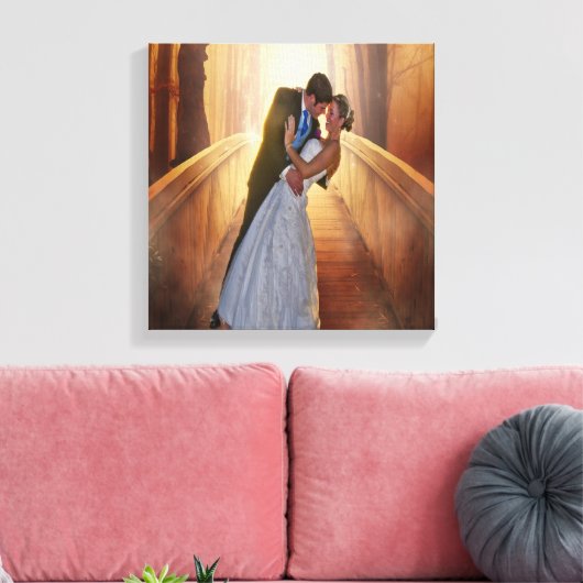 Trouwfoto opgerekt canvasprint canvas afdruk (Insitu (Woonkamer))