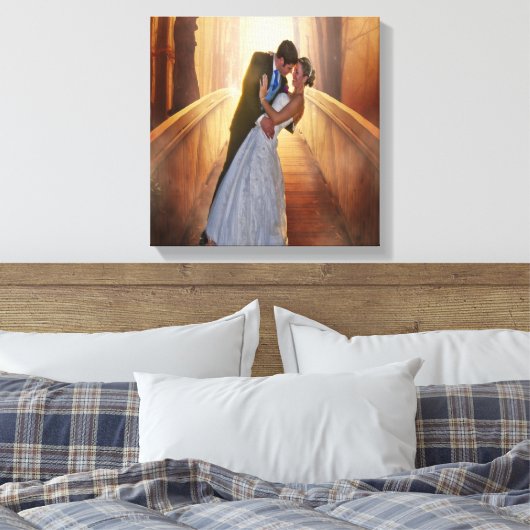 Trouwfoto opgerekt canvasprint canvas afdruk (Insitu (Slaapkamer))