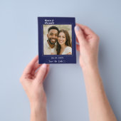 Trouwfoto opslaan datum Navy blauw Flyer (Hand)