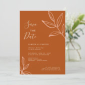 Trouwfoto opslaan terracotta Save the Date virtuel Kaart (Staand voorkant)