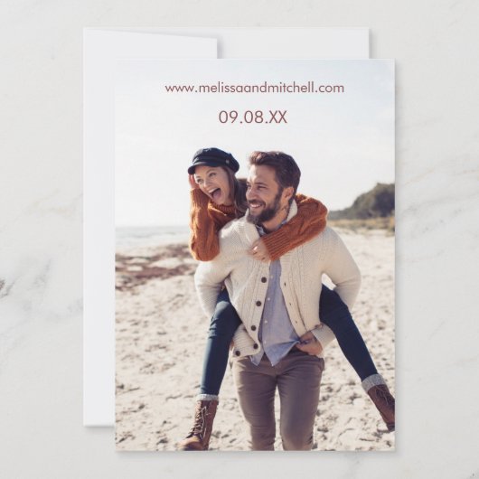 Trouwfoto Pampas Grass Elegance Mauve Roze Kaart (Achterkant)