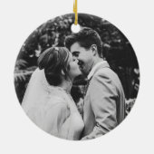 Trouwfoto Passen getrouwd paar Keramisch Ornament (Achterkant)