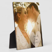 Trouwfoto Plaquette met Hart & Trouwdatum Fotoplaat (Zijkant)