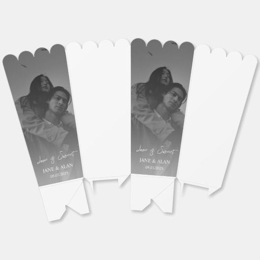 Trouwfoto Popcorn Favoriet Box Bedankdoosjes (Ongevouwen)