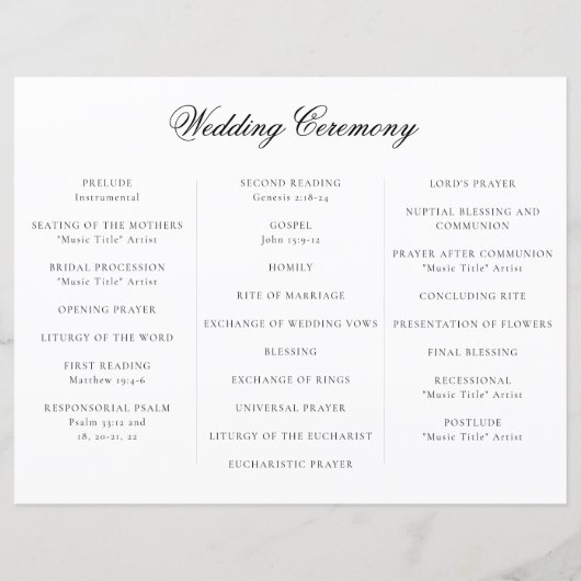 Trouwfoto-programma met monogram en driedubbele vo (Achterkant)