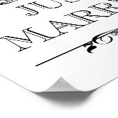 Trouwfoto prop bord Just Married open scroll Poster (Hoek)