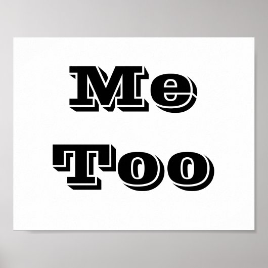 Trouwfoto prop bord "Me Too" Poster (Voorkant)