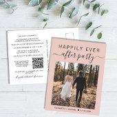Trouwfoto QR-code Happily Ever After-feestje Aankondigingskaart